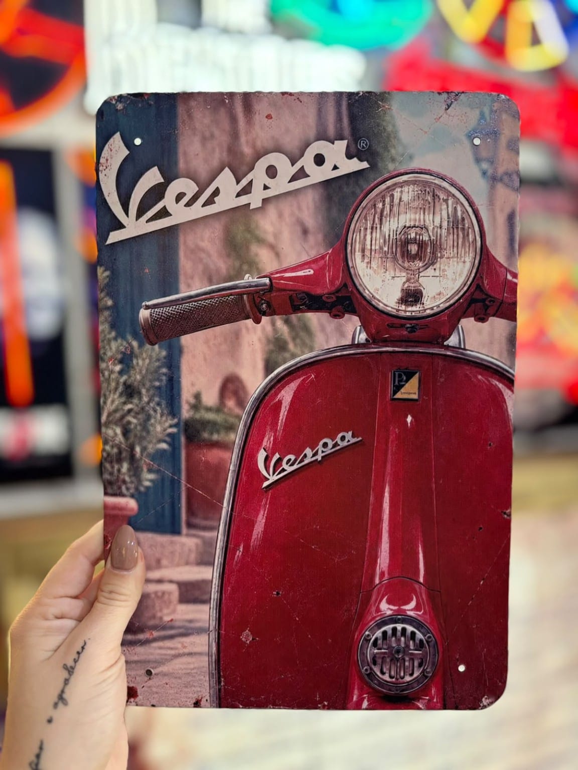 Chapa Vespa – faro y manubrio rojo